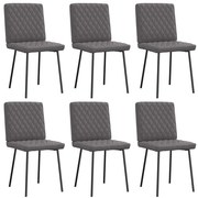 vidaXL Cadeiras de jantar 6 pcs couro artificial cinzento