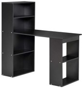 HOMCOM Secretária de Computador Estante de Arrumação Secretária de Canto 120x55x120 cm Estante de Biblioteca Arrumação Multipla Preto | Aosom Portugal