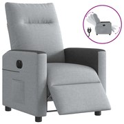 vidaXL Poltrona reclinável elétrica tecido cinzento-claro