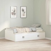 vidaXL Estrado de cama com arrumação Branco 90 x 200 cm