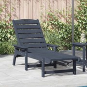 vidaXL Espreguiçadeira Azul Marinho 195,5 x 53 x 98,5 cm HDPE