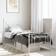 vidaXL Estrutura de cama com cabeceira e pés 75x190 cm metal branco