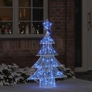 vidaXL Árvore de Natal com 100 LEDs Azul 120 cm Acrílo