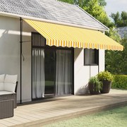 vidaXL Tecido substituição p/ sanefa toldo 4 m riscas amarelo/branco