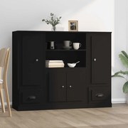 vidaXL Aparadores altos 3 pcs derivados de madeira preto