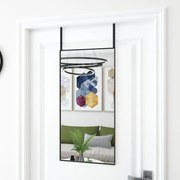 vidaXL Espelho para porta 40x80 cm vidro e alumínio preto