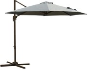 Outsunny Guarda-sol Suspenso Octogonal Inclinável Rotativo 360° com Base em Cruz 8 Varetas Manivela Incluída Estrutura em Alumínio e Aço Ø 3 x 2,5H m Cinza Escuro | Aosom Portugal