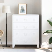Cómoda industrial 78x40x93 cm metal branco