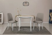 Conjunto de Mesa de Jantar Extensível e Cadeiras Vina – Branco e Creme