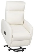 vidaXL Poltrona elevatória couro artificial cor creme