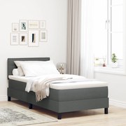 Cama Box Spring com Colchão Cinza Escuro 90x190 cm Tecido
