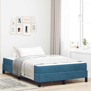 vidaXL Cama box spring com colchão Azul Escuro 120 x 190 cm Veludo