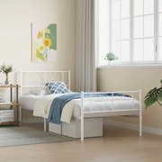 vidaXL Estrutura de cama com cabeceira e pés 80x200 cm metal branco