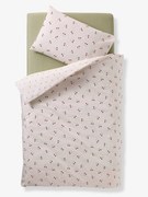 Conjunto de capa de edredon + fronha para bebé CHERRY bege estampado