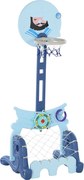 HOMCOM Tabela Basquetebol 4 em 1 Altura Ajustável Crianças 3 Anos Centro Atividades Divertido 58x56x154 cm Azul Resistente | Aosom Portugal