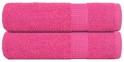 vidaXL Toalhas de mãos FROGN 2 pcs 50x100 cm 360 g/m² rosa