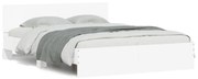 vidaXL Estrutura de cama c/ cabeceira e luzes LED 150x200 cm branco