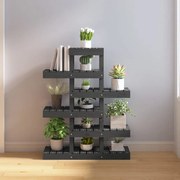 vidaXL Suporte para plantas 85x25x109,5 cm pinho maciço cinzento