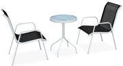 Conjunto bistrô aço + textilene 50x71 cm preto