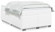vidaXL Cama boxspring com colchão 120x190 cm couro artificial branco