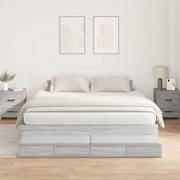 vidaXL Estrado de Cama Cinzento Sonoma 200x200 cm