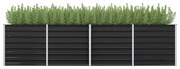 vidaXL Canteiro elevado jardim aço galvanizado 320x80x77 cm antracite
