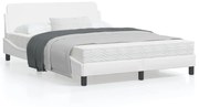 vidaXL Estrutura de cama Dover 120x200 cm couro artificial branco