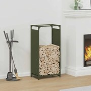 Suporte para lenha aço laminado a frio verde azeitona