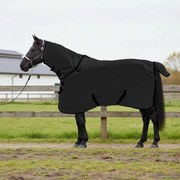 vidaXL Cobertor de Cavalo Preto Poliéster