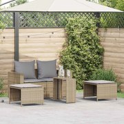 vidaXL 5 pcs conjunto sofás de jardim c/ almofadões empilhável vime PE