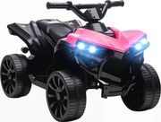 AIYAPLAY Quadriciclo Elétrico para Crianças 6 V Quadriciclo para Crianças com Velocidade até 3 km/h Faróis e Música 70x42x45 cm Rosa | Aosom Portugal