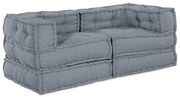 vidaXL Puffs Modulares - Conjunto com 2 em Tecido Cinza
