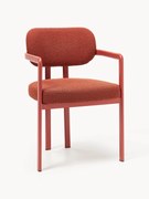 Cadeira de jantar em bouclé com braços Adrien