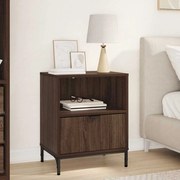 vidaXL Mesa-de-cabeceira com gaveta Carvalho castanho 49 x 36 x 61 cm
