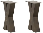 vidaXL Pés para mesa de centro em formato de X, 2 peças, aço natural, 28x(42-43) cm, aço