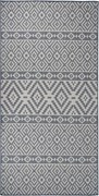 vidaXL Tapete de tecido plano para exterior 100x200 cm riscas azuis