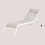 Espreguiçadeira Reclinável Com Almofada Therys Cinzento Areia - Sklum
