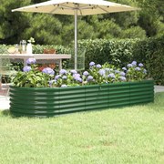 vidaXL Canteiro elevado jardim 224x80x36 cm aço galvanizado verde