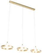Candeeiro de suspensão em latão oblongo com LED regulável em 3 etapas 3 luzes - Lyani Design