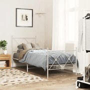 vidaXL Estrutura de cama com cabeceira e pés 80x200 cm metal branco