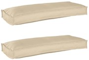 Cojines de Pallet para Banco 2 pcs Bege 100x40x8 cm em tecido Oxford