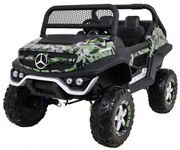 Carro elétrico para Crianças 2 Lugares Mercedes BENZ UNIMOG 12V 4x4 Rodas Espuma EVA, Assento couro ecológico Camulflado