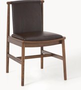 Cadeira de jantar em madeira de freixo com assento em couro Hayo