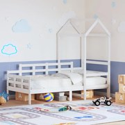 vidaXL Sofá-cama com telhado 80x200 cm madeira de pinho maciça branco