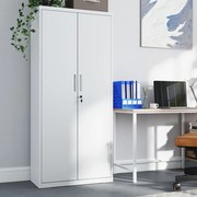Armário de arquivo escritório multiusos 40 x 80 x 180 cm Branco cinzento
