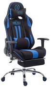 Cadeira Gamer Limit V2 em tecido com apoio para os pés preto/azul