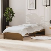 Estrutura de cama solteiro 90x190cm madeira maciça castanho mel