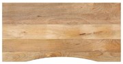 vidaXL Tampo de mesa com curva 140x50x2,5 cm mangueira áspera maciça