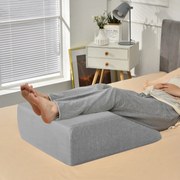 Almofada de elevação das pernas em cunha de espuma viscoelástica amovível com capa amovível respirável para dormir Ler Gravidez 60 x 54,5 x 20 cm Cinz