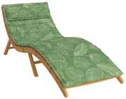 vidaXL Almofada para Espreguiçadeira Solar Verde 178 x 60 x 4 cm